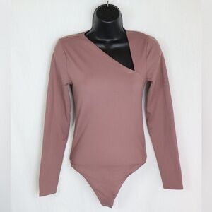 ABERCROMBIE & FITCH Mauve Asymmetrical Bodysuit
